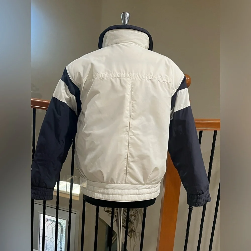 FERA LADIES VINTAGE SKI Down Jacket, NAVY AND WHITE SIZE 12